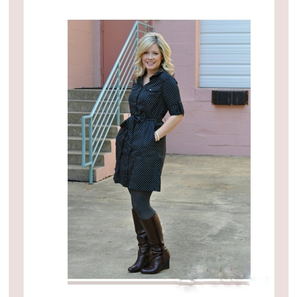 💓SOLD💓 MERONA Polka Dot Shirt Dress Shirtdress - Picture 2 of 13